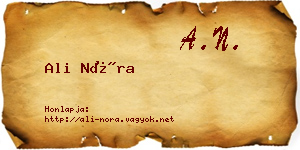 Ali Nóra névjegykártya