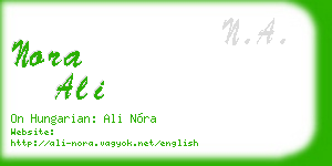 nora ali business card
